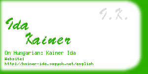 ida kainer business card